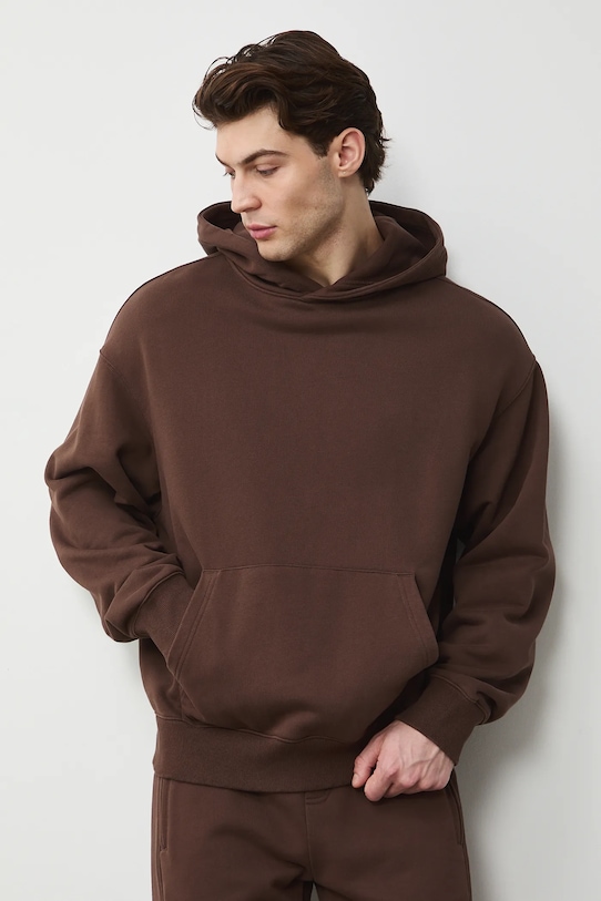 Medicine bluza z kapturem męska bawełniana brązowy RS26-BLM030