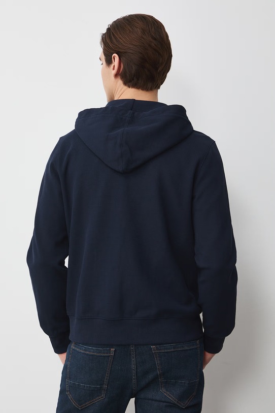 Medicine bluza rozpinana z kapturem męska bawełniana z elastanem granatowy RS26-BLM051