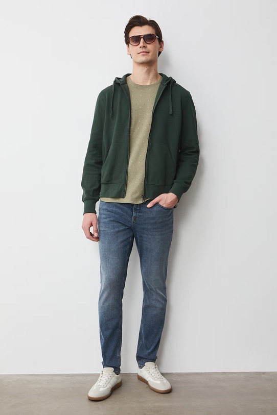 Medicine bluza rozpinana z kapturem męska bawełniana z elastanem RS26-BLM051 zielony RS26