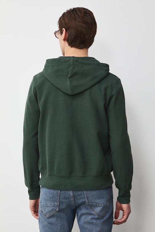 Medicine bluza rozpinana z kapturem męska bawełniana z elastanem zielony RS26-BLM051