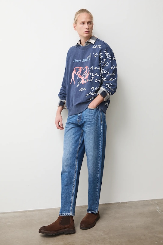 Bluza bawełniana męska z kolekcji Eviva L'arte RS26-BLM250 niebieski