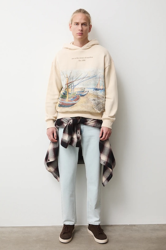 Bluza męska z kolekcji Eviva L'arte RS26-BLM252 beżowy