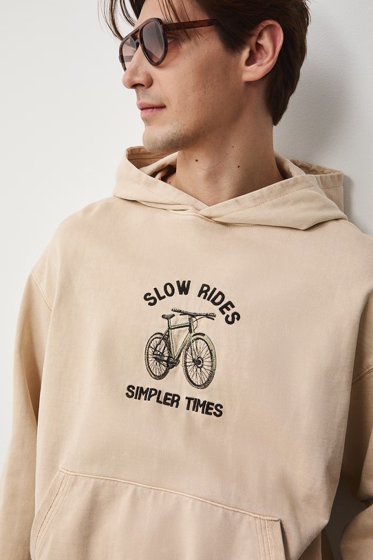 Medicine bluza z kapturem męska bawełniana RS26-BLM501 beżowy