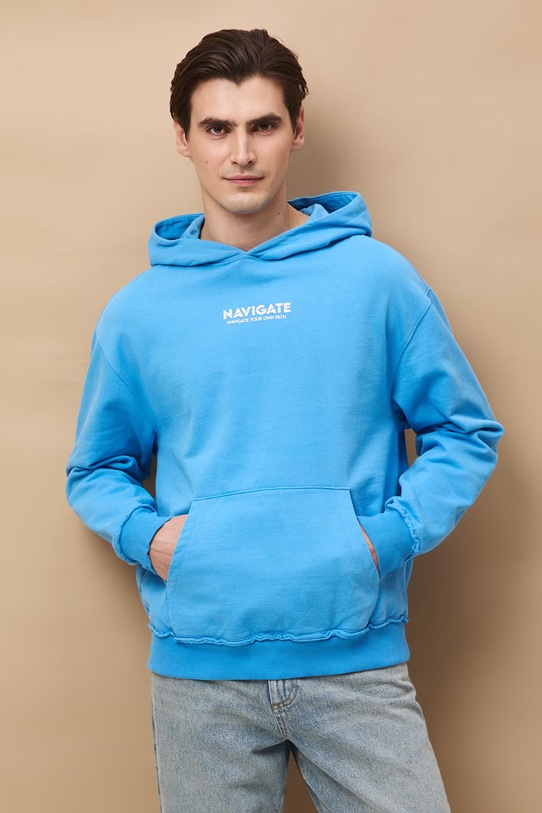 Medicine bluza z kapturem męska bawełniana RS26-BLM502 niebieski RS26