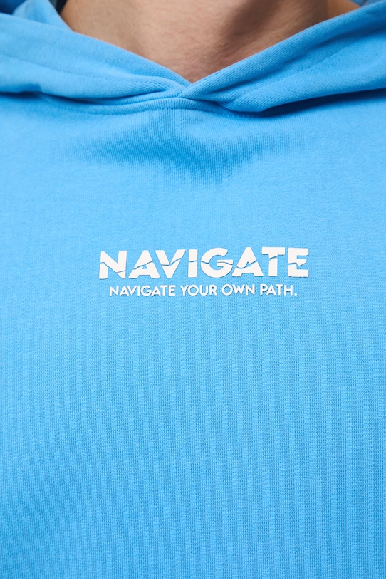 Bluza z kapturem męska bawełniana RS26-BLM502 niebieski