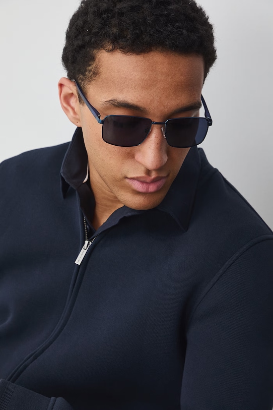 Bluza rozpinana męska z bawełną granatowy RS26-BLM600