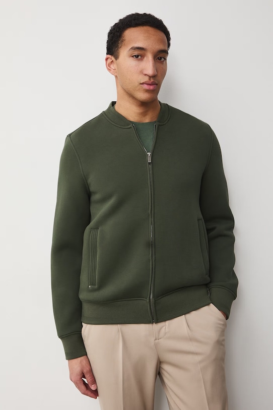 Bluza rozpinana męska z bawełną zielony RS26-BLM600