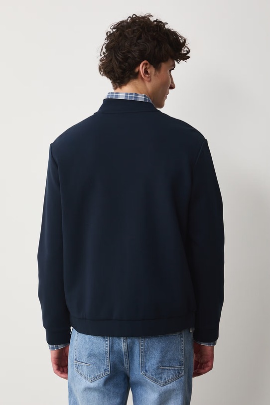 Mikina na zips pánska s bavlnou tmavomodrá RS26-BLM700