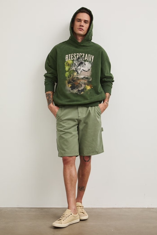 Medicine bluza z kapturem męska bawełniana RS26-BLM854 zielony RS26