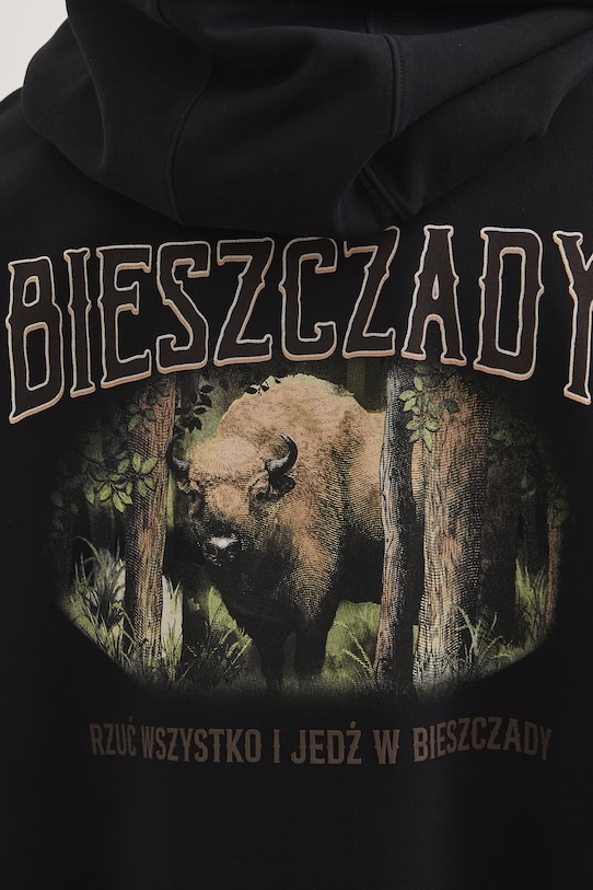 Bluza rozpinana z kapturem męska z kolekcji Bieszczadzki Park Narodowy x Medicine RS26-BLM855