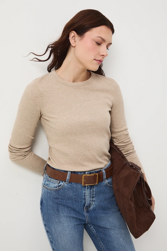 Medicine longsleeve okrągły beżowy RS26-BUD011