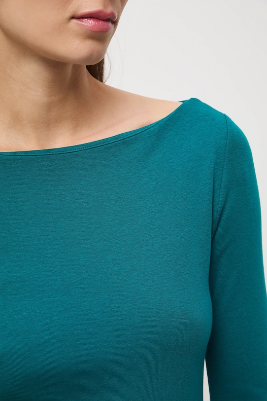 Longsleeve damski gładki z modalem RS26-BUD012 turkusowy