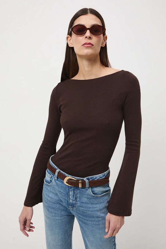 Medicine longsleeve z elastanem brązowy RS26-BUD012