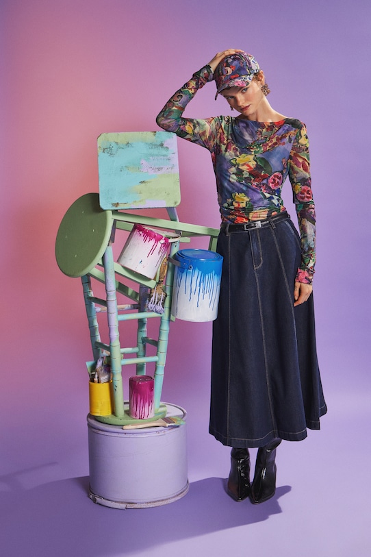 Longsleeve damski z kolekcji Eviva L'arte RS26-BUD250 multicolor RS26