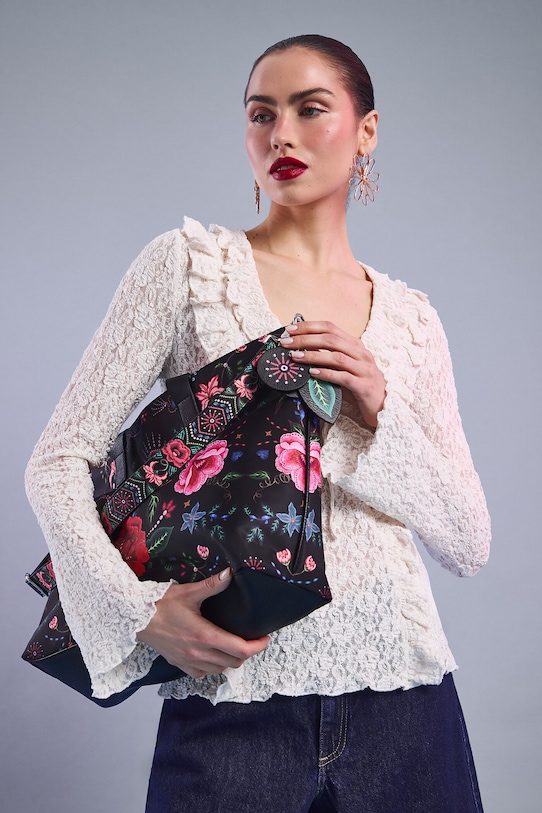 Longsleeve damski koronkowy pozostałe beżowy RS26-BUD400