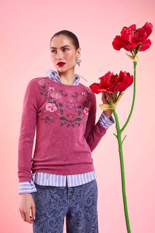 Medicine longsleeve z elastanem różowy RS26-BUD420