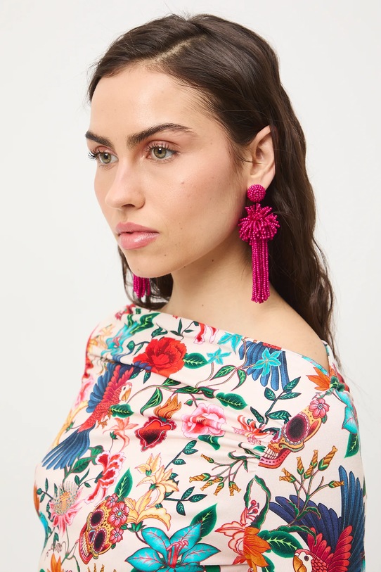 Tričko s dlhým rukávom so vzorom RS26-BUD421 béžová