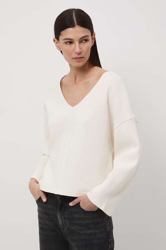 Medicine longsleeve damski bawełniany beżowy RS26-BUD502