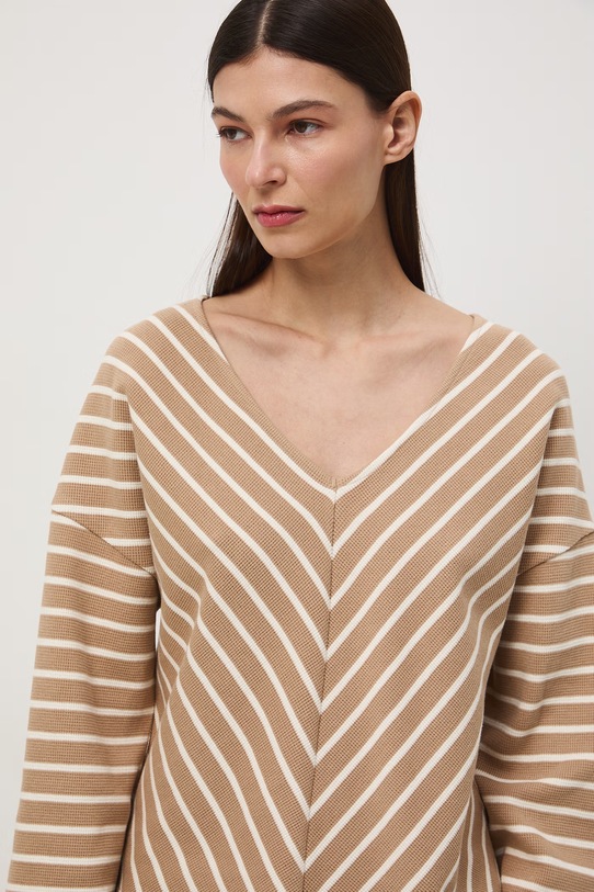 Medicine longsleeve damski bawełniany beżowy RS26-BUD502