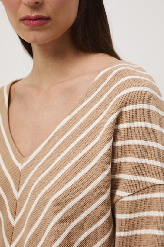 Medicine longsleeve damski bawełniany RS26-BUD502 beżowy