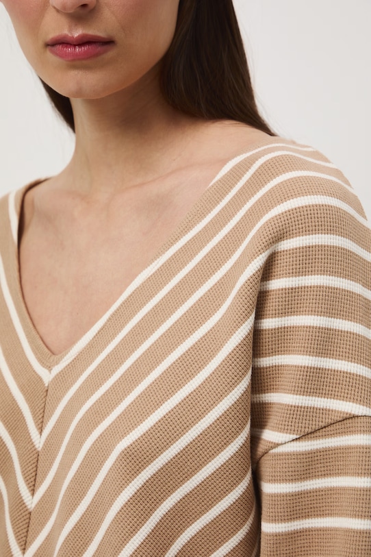 Medicine longsleeve damski bawełniany RS26-BUD502 beżowy