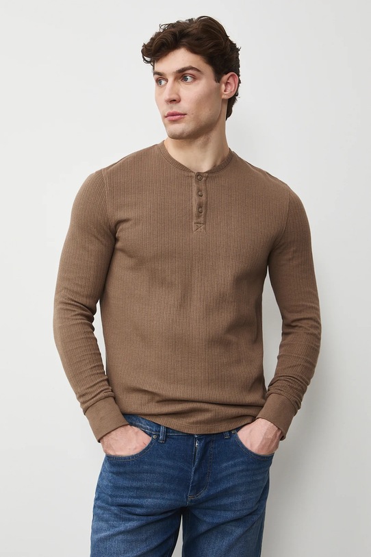 Medicine longsleeve bawełniany bawełna beżowy RS26-BUM030