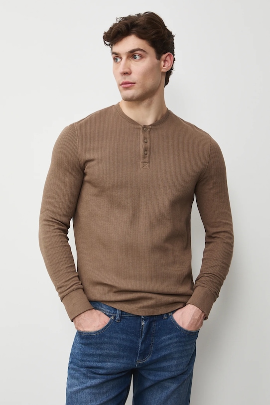 Medicine longsleeve bawełniany bawełna beżowy RS26-BUM030