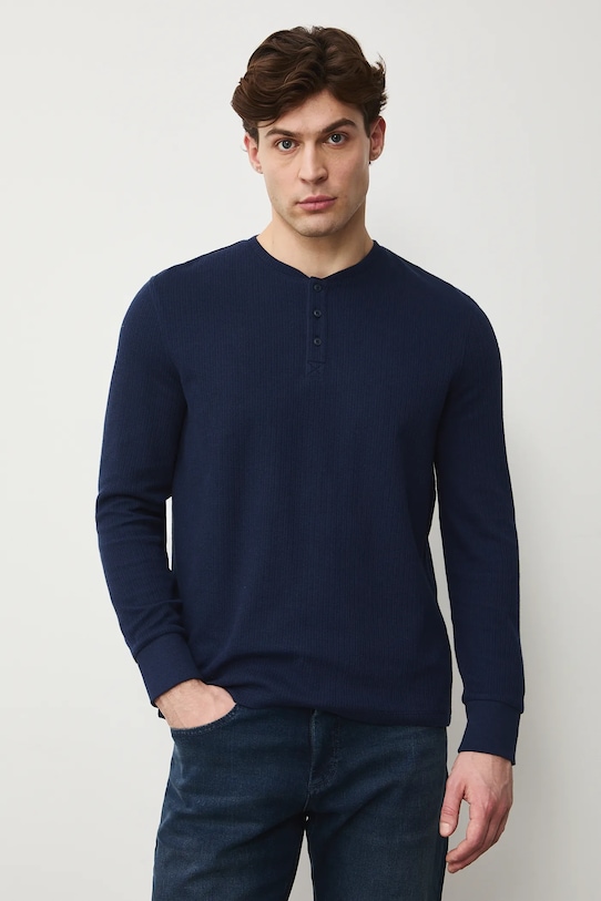 Medicine longsleeve bawełniany RS26-BUM030 granatowy RS26