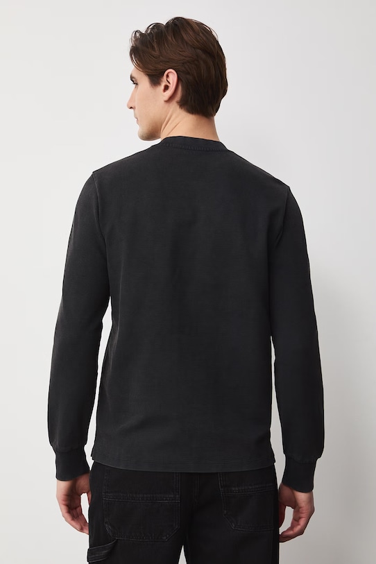 Oblečení Tričko s dlouhým rukávem pánské bavlněné RS26-BUM052 černá