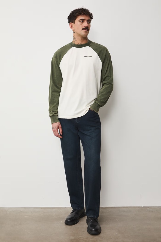 Medicine longsleeve bawełniany nadruk zielony RS26-BUM400