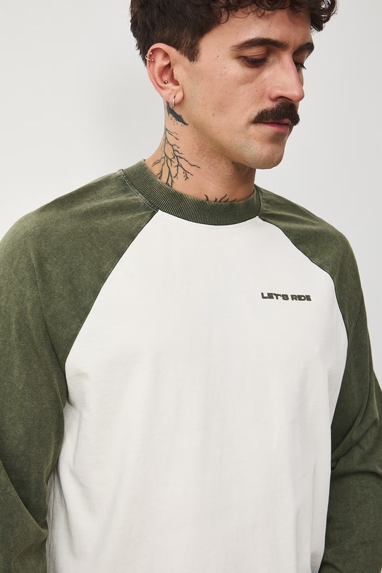 Medicine longsleeve bawełniany zielony RS26-BUM400