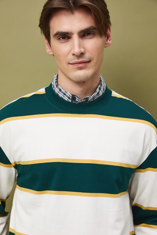 Medicine longsleeve męski bawełniany RS26-BUM501 beżowy