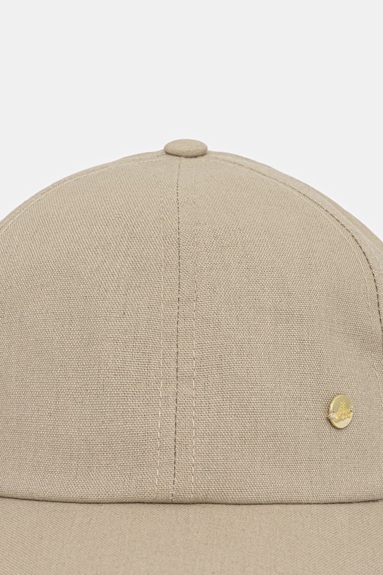 Czapka z daszkiem damska z dodatkiem lnu RS26-CAD701 zielony RS26