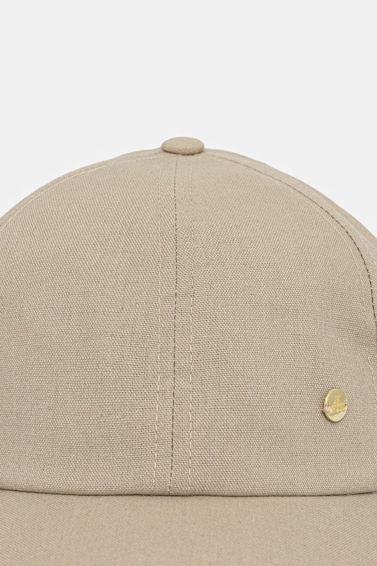 Czapka z daszkiem damska z dodatkiem lnu RS26-CAD701 zielony RS26