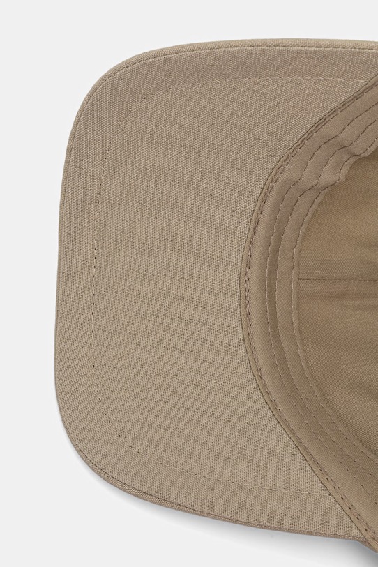 Czapka z daszkiem damska z dodatkiem lnu zielony RS26-CAD701