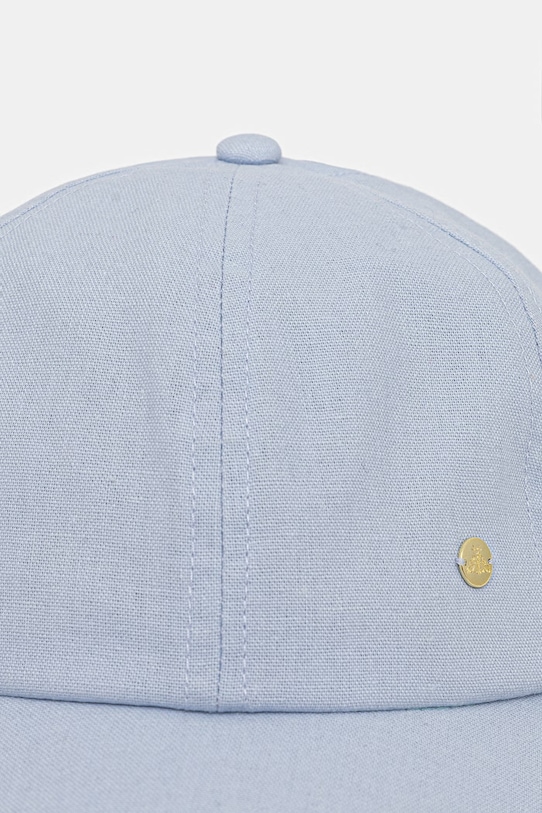 Czapka z daszkiem damska z lnu i bawełny RS26-CAD701 niebieski RS26