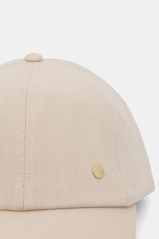 Czapka z daszkiem damska z lnu i bawełny RS26-CAD701 beżowy RS26