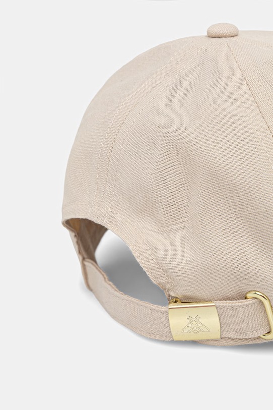 Akcesoria Czapka z daszkiem damska z lnu i bawełny RS26-CAD701 beżowy