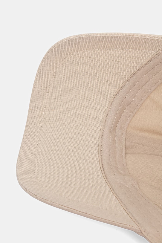 Czapka z daszkiem damska z lnu i bawełny beżowy RS26-CAD701