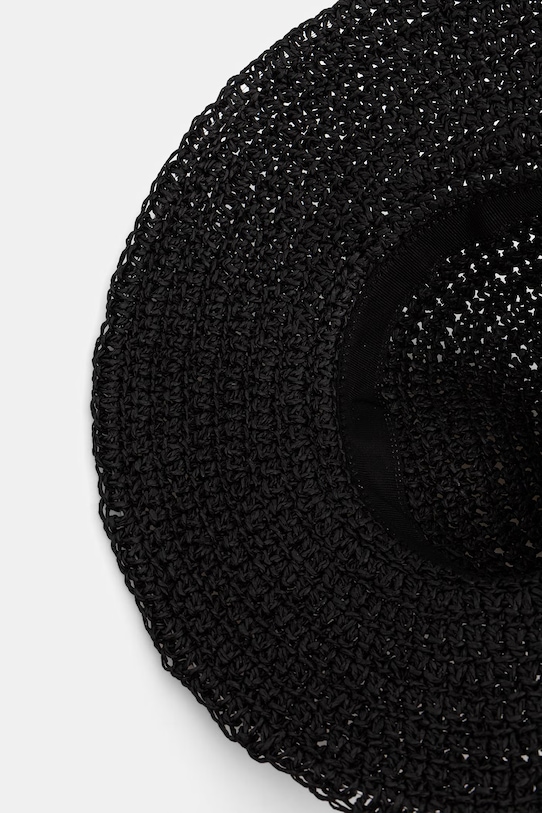 Kapelusz damski pleciony czarny RS26-CAD709