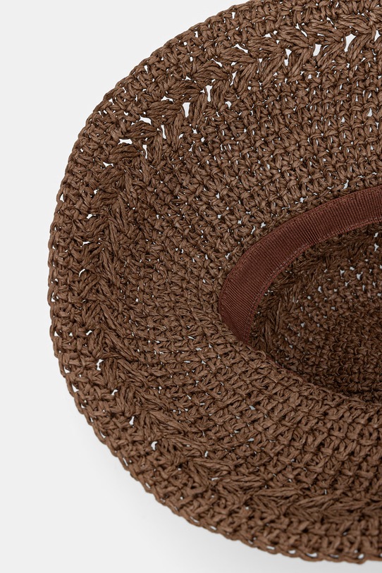 Kapelusz damski pleciony brązowy RS26-CAD715