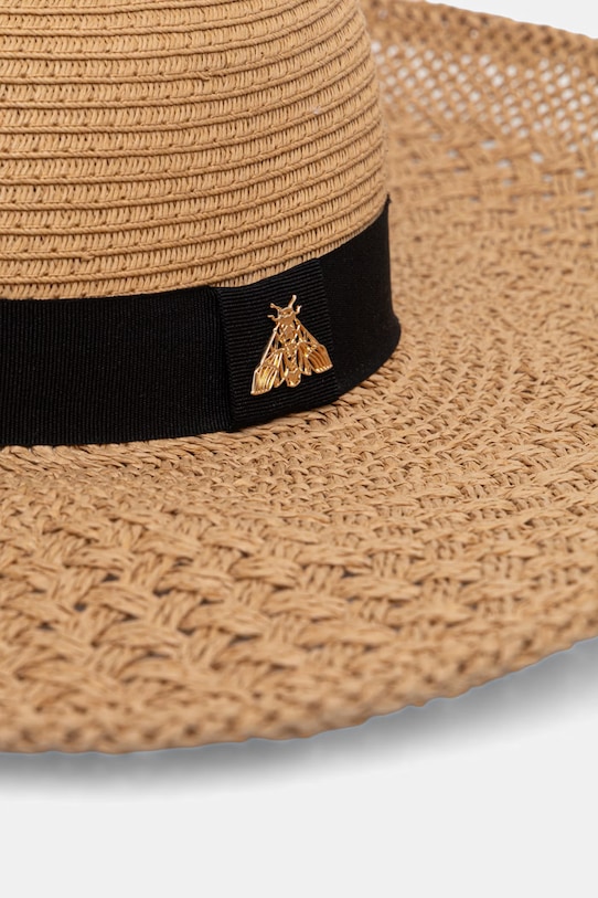 Akcesoria Kapelusz z szerokim rondem damski pleciony handmade RS26-CAD914 beżowy