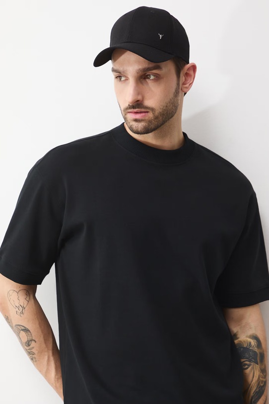 Medicine czapka z daszkiem męska bawełniana czarny RS26-CAM600