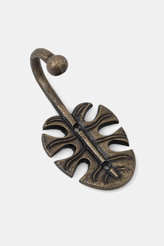 Wieszak ścienny z postarzanego metalu złoty RS26-DEU219