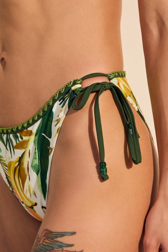 Brazyliany kąpielowe damskie z motywem roślinnym multicolor RS26-EBDB00