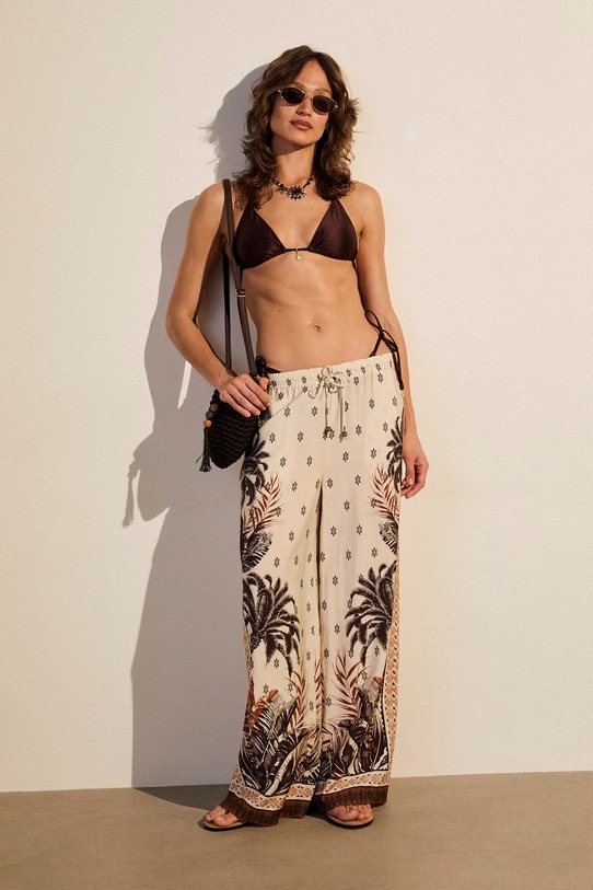 Biustonosz kąpielowy damski gładki brązowy RS26-EUD703