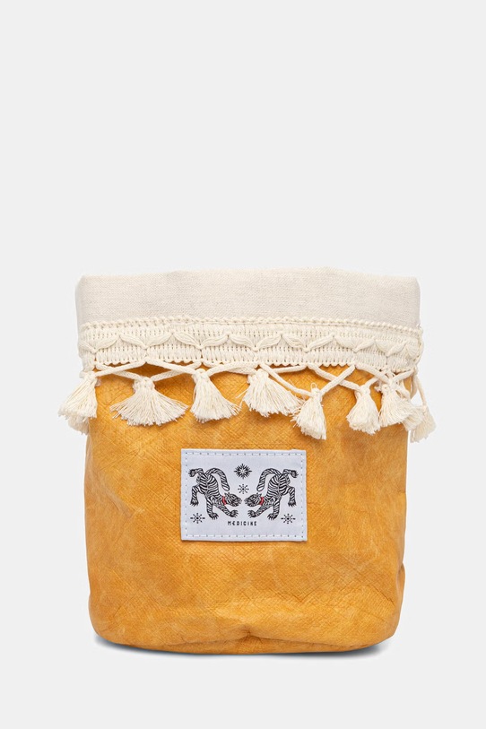 Osłonka na doniczkę dekoracyjna z materiału tekstylnego brązowy RS26-FLU906