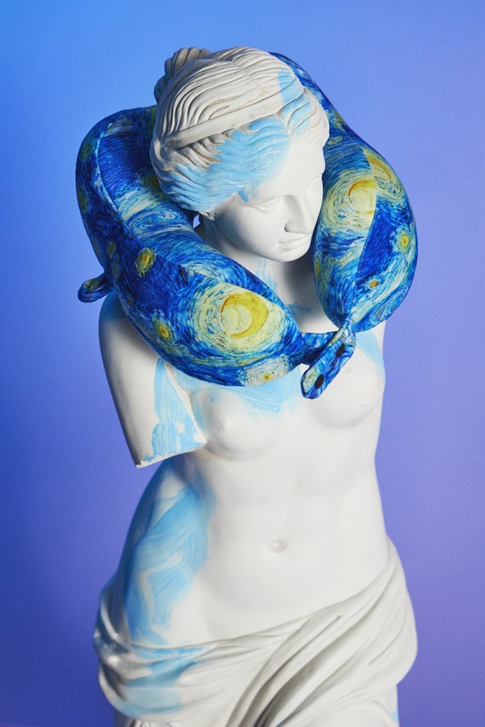 Cestovní polštář ze speciální kolekce Eviva L'arte Travel námořnická modř RS26-GEU250