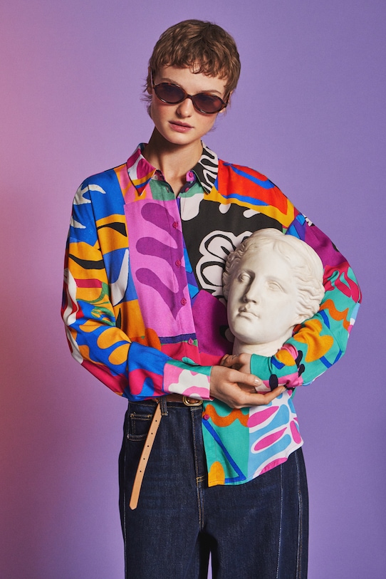 Medicine camicia lunga multicolore RS26-KDD258