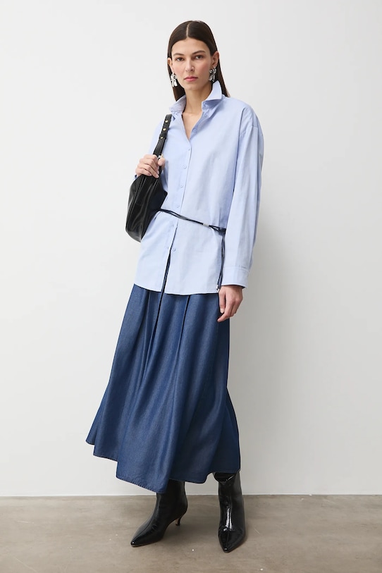 Medicine koszula oxford damska bawełniana RS26-KDD303 niebieski RS26